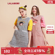拉拉波波春新款時尚復(fù)古優(yōu)雅顯瘦小香風(fēng)無袖連衣裙女|L20A-WLZY11 黑色 XS
