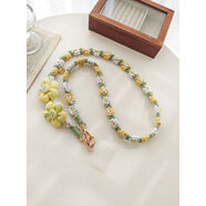 流行故飾（LXGS）流行故飾手機掛繩長(cháng)款斜挎繩可肩背帶子手工編織小雛菊花朵掛鏈時(shí)尚結實(shí)潮 雙花-彩2成品-120cm-送貼片