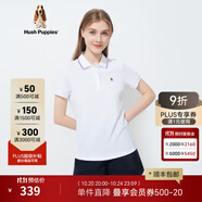 暇步士（Hush Puppies）女裝夏季純棉簡約短袖Polo衫 118白色 M