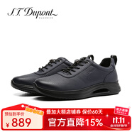 S.T.Dupont都彭男鞋真皮軟底運動皮鞋松緊扣跑步商務休閑鞋子男款L34180303 藍色 43