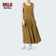 無(wú)印良品（MUJI）IDEE 女式 人字紋 連體裙 連衣裙裙子夏季長(zhǎng)裙無(wú)袖GAD61C4S 深米色 均 碼 165/88A