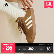 adidas「T頭鞋」VL COURT復古休閑板鞋德訓鞋男女阿迪達斯輕運動 巖層青銅色/乳白色/黃色   38