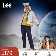 Lee【張凌赫代言】411舒適高腰小直腳男友風(fēng)加厚加絨深藍(lán)女牛仔褲 深藍(lán)色（褲長(zhǎng)25） 24(80-90斤可選)
