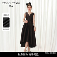 糖力商場(chǎng)同款糖力 黑緞舞會(huì)裙 2025秋新款禮服晚裝TWTQQ36796 黑色 M