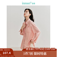 茵曼（INMAN）法式碎花高級感2025夏女新款休閑中長吊帶連衣裙子 防曬襯衫-水蜜桃 -18424160 M