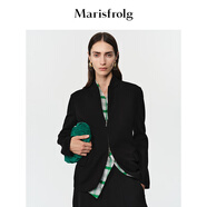 Marisfrolg瑪絲菲爾2025冬新款黑色修身利落顯瘦雙拉鏈小西裝外套 能量黑 L