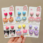 語(yǔ)森憶兒童貼紙女孩3d立體浮雕貼寶石水晶貼可愛(ài)貼畫(huà)玩具手機(jī)裝飾小圖案 百搭童趣6件套兒童耳夾