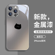 奉希適用蘋(píng)果16手機(jī)殼iPhone15promax小清新14/13包防摔11/12簡(jiǎn)約腮紅貓咪xs/xr玻璃8新款7pus高保護(hù)套 黑色貓咪-灰色 iPhone SE(第二代)