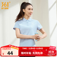 361°運動翻領(lǐng)t恤2025年春夏季新款休閑透氣短袖情侶POLO衫開學(xué)季 【女款】凝霧藍 3XL