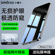 Smorss【2片超強韌性28°防窺】適用Apple蘋果17Pro手機膜iPhone17Pro鋼化膜防偷看防塵防摔抗指紋保護膜
