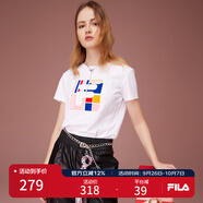 FILA 斐樂女裝官方女士短袖T恤夏季休閑運(yùn)動內(nèi)搭t恤運(yùn)動上衣 標(biāo)準(zhǔn)白-F11W118151F M （165/84A/M）