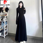 皮爾卡丹感黑色長(cháng)袖連衣裙女氣質(zhì)配大衣內搭長(cháng)裙子深秋初冬季2025新款 【黑色圓領(lǐng)】版C34LH806 M 45/55kg 【送運費險/退換無(wú)憂(yōu)/現貨速發(fā)