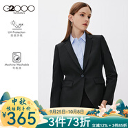 G2000女裝商務優(yōu)雅西裝外套女長袖女裝標準短款女士西服21711012 黑色/99(西裝) S