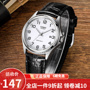 卡西歐（CASIO） 卡西歐(CASIO)男表休閑簡約石英皮帶手表學生腕表商務(wù)送男友禮物 男表白盤皮帶MTP-1183E-7B
