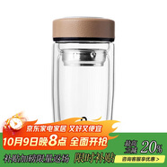 希樂玻璃杯 大容量雙層加厚泡茶杯 男女士商務(wù)茶水分離水杯 車載杯子