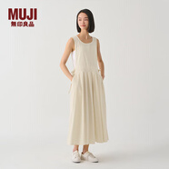 無印良品（MUJI） IDEE 女式 平紋 連體裙 女裝連衣裙裙子春季 無袖可疊穿 背心裙 米白色 M 155/80A