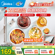 美的（Midea）暖菜板 雙區(qū)控溫加熱桌墊 折疊式熱菜板 飯菜保溫板家用熱飯保溫菜板 450W功率+80cm容量可選 【折疊收納 折疊式 超級單品】 60cm