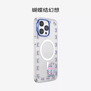 中掌柜蒙奇奇聯(lián)名泡泡騷強力磁吸手機殼磁吸支架可伸縮氣囊啪嗒適用蘋果iPhone16promax/15pro/14/13防摔 蝴蝶結(jié)幻想高版強磁 iPhone16
