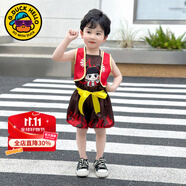 G.DUCKKIDS哪吒衣服兒童套裝女春秋2025新款女童衛(wèi)衣衛(wèi)褲時髦兩件套寶寶衣服 哪吒短褲套裝cos演出服 110 （建議身高100cm 4-5歲）cm