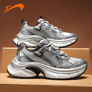 貴人鳥男鞋秋冬季網(wǎng)面透氣運動鞋潮流復(fù)古時尚老爹鞋情侶輕便減震跑步鞋 G52SLD009銀色 37 (235mm)