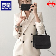 羅蒙（ROMON）高端春秋韓版修身雙排扣職業(yè)微喇褲西服女外套修身時尚小西裝品牌 100%好品質-白色 上衣+褲子套裝-女裝十大品牌 S