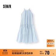森馬（Semir）連衣裙女海邊度假掛脖兩穿長(zhǎng)裙2025夏季蝴蝶結(jié)初戀裙109325114011