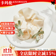 卡瑪倫（KAMALUN）鈴蘭花頭繩女高級感森系皮筋蝴蝶結(jié)大腸發(fā)圈小清新頭花頭飾送女友 鈴蘭花蝴蝶結(jié)大腸圈+品牌禮盒