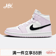 耐克（NIKE）【潮】板鞋女鞋Air Jordan aj1 Mid新款中幫休閑輕便運動(dòng)籃球鞋 BQ6472-500 玫瑰粉/紫羅蘭 35.5