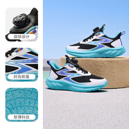 361°童鞋男女同款網(wǎng)面跑步鞋旋鈕扣新品2026春季運動(dòng)鞋透氣跑鞋 碳黑/361度白/光學(xué)紫色 40