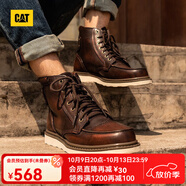 CAT卡特馬丁靴工裝靴男鞋經(jīng)典款BRAVADO輕戶(hù)外復古時(shí)尚牛皮機車(chē)靴 深棕P712950 39