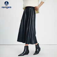 納維凱爾意大利小帆船25秋冬新款女士仿皮半身裙A型收腰長(cháng)裙2332875501