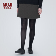 無(wú)印良品（MUJI）女式 可水洗 絎縫短裙 BE1QMA3A  深灰色 M（160/66A）