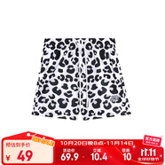 準(zhǔn)者速干短褲四分褲男士籃球跑步健身印花短褲學(xué)生休閑透氣運(yùn)動(dòng)褲子 豹紋白 L (180)