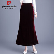 皮爾卡丹韓國醋酸金絲絨包臀半身裙長(cháng)款女秋季2025高端垂感氣質(zhì)魚(yú)尾裙長(cháng)裙 安哥拉紅 2XL 31
