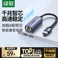 綠聯(lián) USB3.0轉網(wǎng)口千兆有線(xiàn)網(wǎng)卡轉RJ45網(wǎng)線(xiàn)轉接頭接口轉換器 適用蘋(píng)果華為小米筆記本電腦外置擴展塢