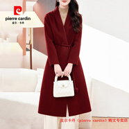 皮爾卡丹（pierre cardin）品牌高檔輕奢2025秋冬時(shí)尚雙面羊絨大衣女中長(cháng)款過(guò)膝氣質(zhì)顯瘦羊毛 品牌高端新品-紅色 S