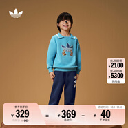 adidas男小童奇奇蒂蒂聯(lián)名抓絨長袖套裝兒童秋季阿迪達(dá)斯三葉草 舊藍(lán)/深靛藍(lán) 128 CM