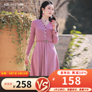 煙花燙繡花毛衣裙子女2025秋裝新款溫柔淑女氣質(zhì)針織連衣裙JY 綠月 粉色 S