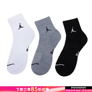 耐克（NIKE）男襪女襪 25新款Air Jordan休閑襪舒適透氣籃球襪子筒襪 三雙裝 DX9655-911/熱售/三雙裝 S/22-24厘米/34-38碼