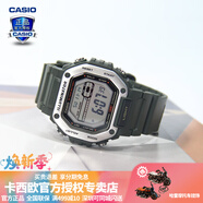 卡西歐（CASIO） 男表女表卡西歐手表男女情侶表學(xué)生時(shí)尚運動(dòng)表太陽(yáng)能雙顯電子表 MWD-110H-3AVDF墨綠銀盤(pán)