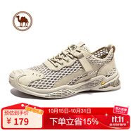 駱駝男鞋透氣緩震網(wǎng)面鞋百搭休閑鞋戶外運動鞋W112309230杏色43