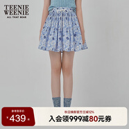 Teenie Weenie小熊半身裙女2025年夏季新款細(xì)褶碎花小清新文藝短裙