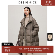 迪賽尼斯（DESIGNICE）冬季新款白鵝絨高級感通勤外套純色立領(lǐng)羽絨服女 褐色 M 建議拍前聯(lián)系客服確認(rèn)