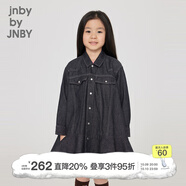 jnby by JNBY江南布衣童裝秋牛仔長袖連衣裙耐寬松洗耐穿女童兒童1N8G12000 991牛仔藏青 130 cm