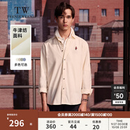 Teenie Weenie小熊男裝休閑襯衫春季長(cháng)袖上衣簡(jiǎn)約風(fēng)外套男士 乳白色 L 175