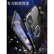 特七適用a1i手機保護殼a92sa96a77a93套a53鎧甲oa58新款5女 OPPOA55s 【炫酷黑】強力防摔磁吸戒指送鋼化膜