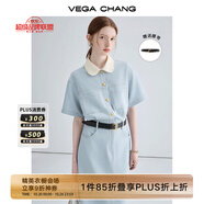 VEGA CHANG法式茶歇連衣裙女2025年夏款高級(jí)感氣質(zhì)顯瘦赫本風(fēng)長裙 baby藍(lán)（長款升級(jí)版） XL