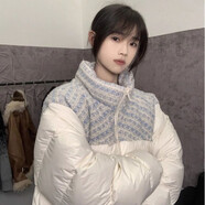 韓潮襲人（HAN CHAO XI REN）白色小香風(fēng)羽絨棉服情侶冬季加厚立領(lǐng)國潮牌棉衣保暖外套男女 單獨一件裝米白色【高級感小香風(fēng)拼接棉服】 均碼 異地可分開(kāi)發(fā)均碼