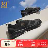 361°運(yùn)動(dòng)鞋男鞋秋季透氣網(wǎng)面跑鞋黑色通勤輕質(zhì)戶外慢跑步鞋 曜石黑/皇冠金【透氣網(wǎng)布】 39