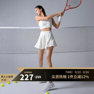Monster Guardians運(yùn)動半身裙女 高腰顯瘦雙層打底防走光戶外休閑網(wǎng)球短裙 本白色 L
